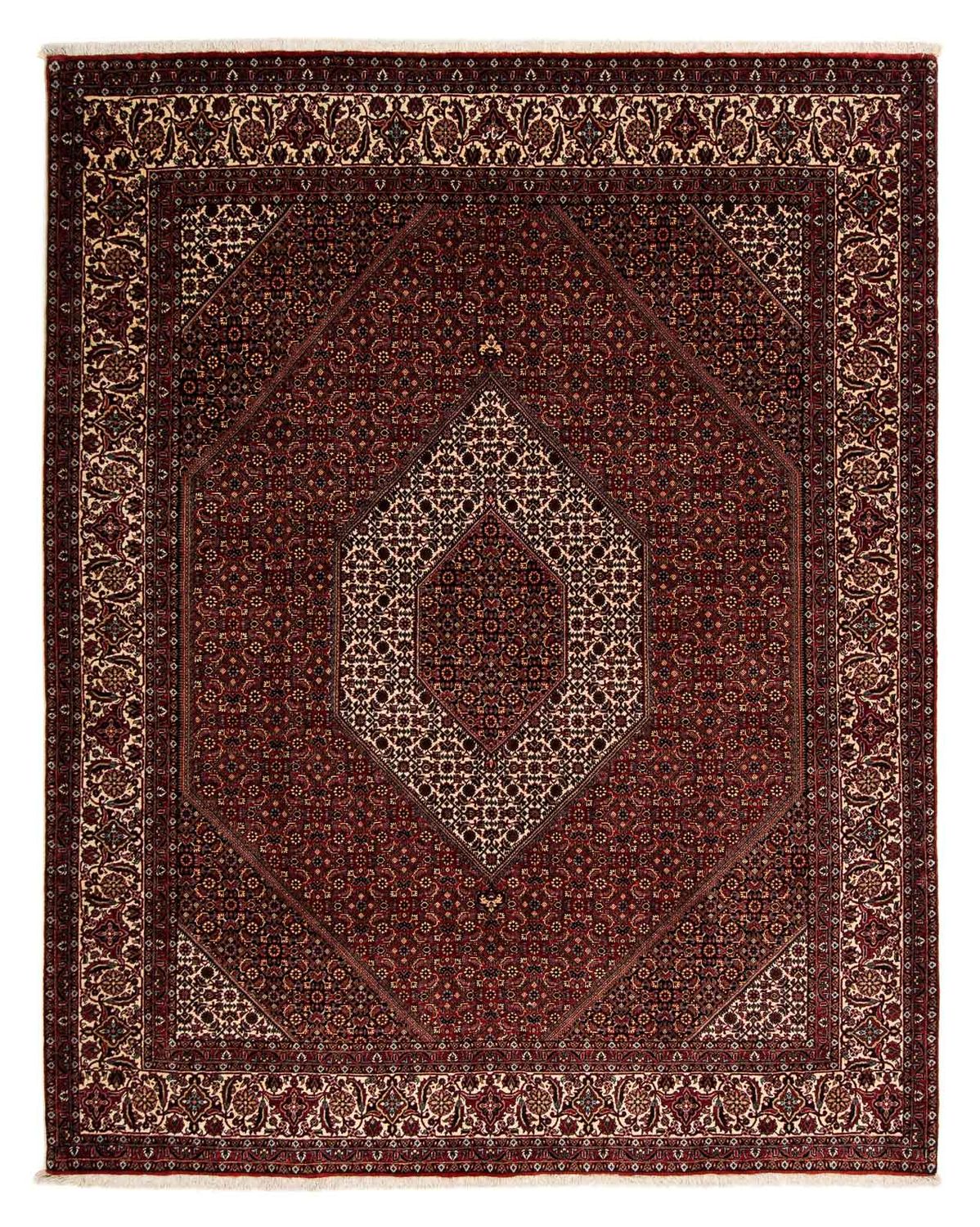 Tapis persan - Bidjar - 252 x 208 cm - rouge foncé