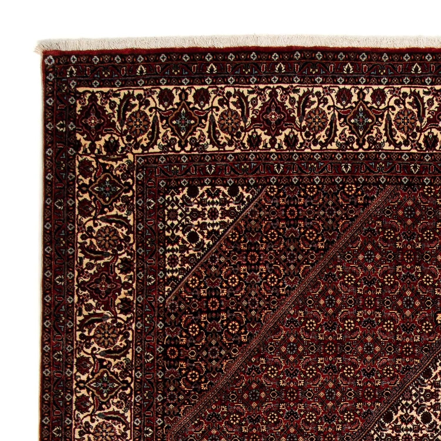 Tapis persan - Bidjar - 252 x 208 cm - rouge foncé
