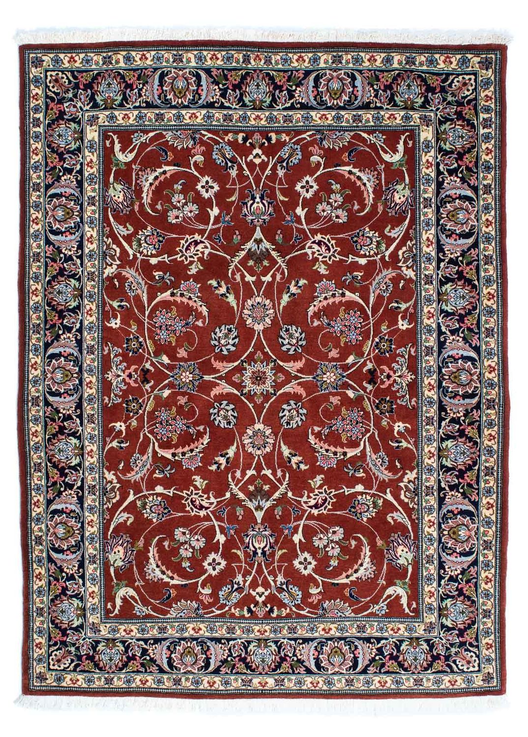 Tapis persan - Ghom - 181 x 136 cm - rouge foncé