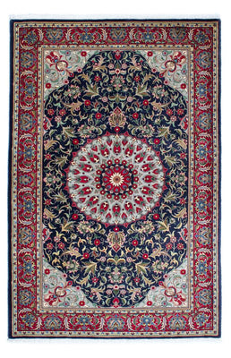 Tapis persan - Ghom - 204 x 135 cm - bleu foncé
