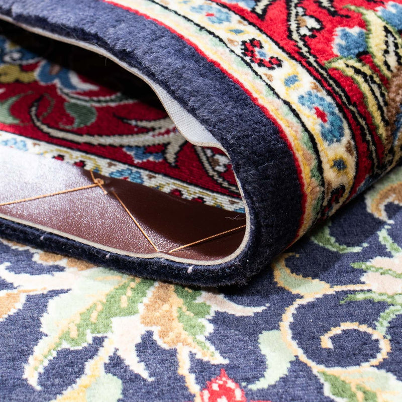 Tapis persan - Ghom - 204 x 135 cm - bleu foncé