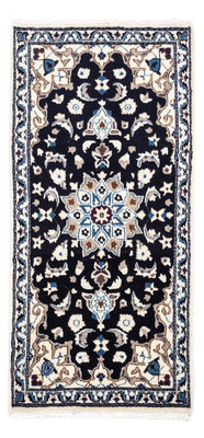 Tapis persan - Nain - 134 x 69 cm - bleu foncé