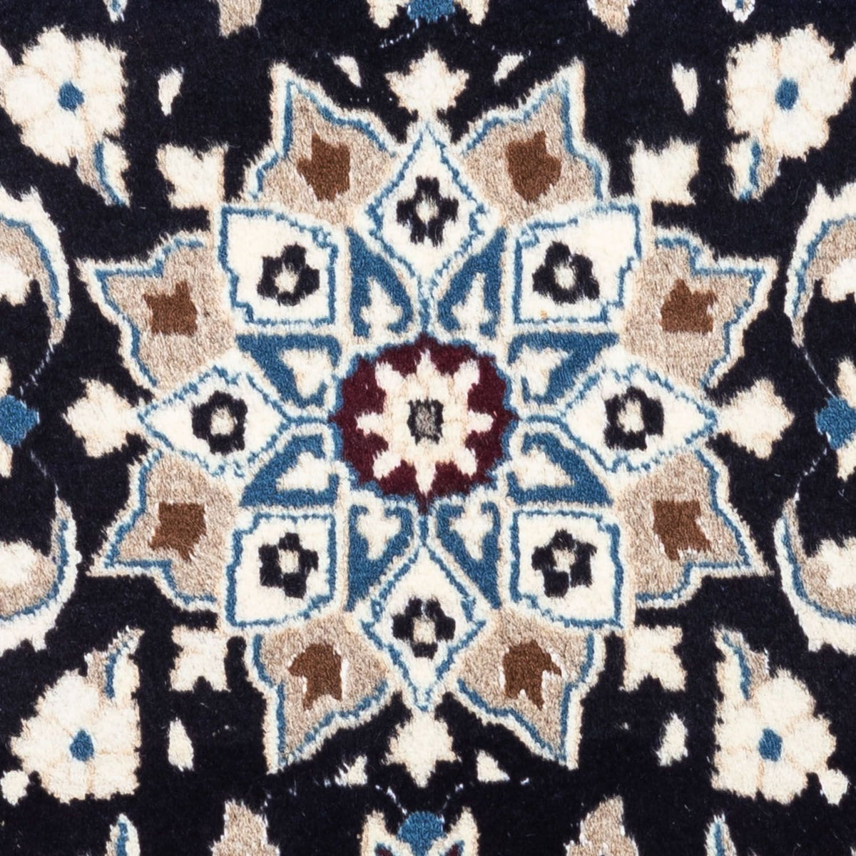 Tapis persan - Nain - 134 x 69 cm - bleu foncé
