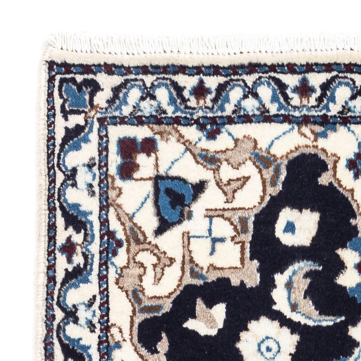 Tapis persan - Nain - 134 x 69 cm - bleu foncé