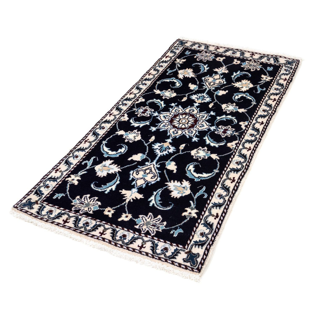 Tapis persan - Nain - 135 x 66 cm - bleu foncé