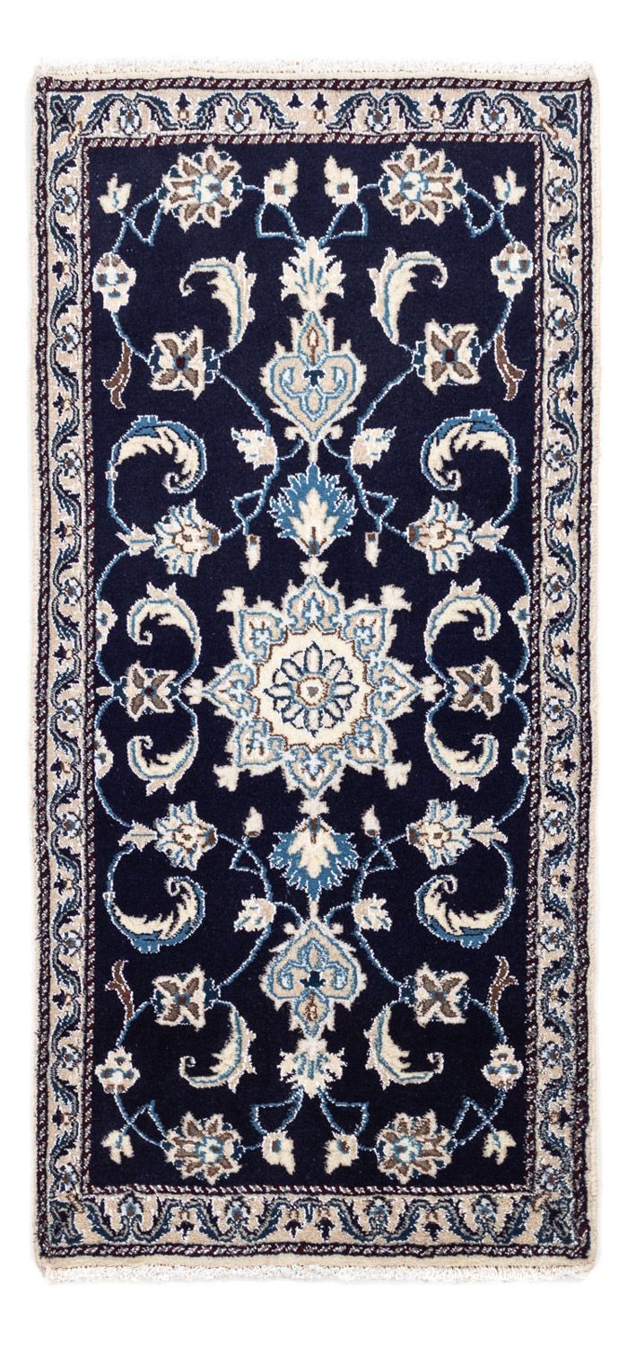 Tapis persan - Nain - 138 x 68 cm - bleu foncé