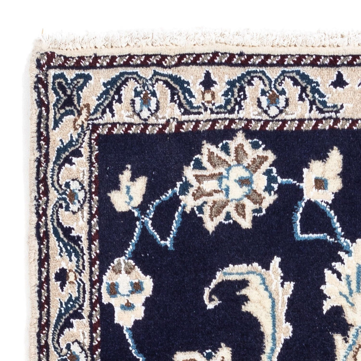 Tapis persan - Nain - 138 x 68 cm - bleu foncé