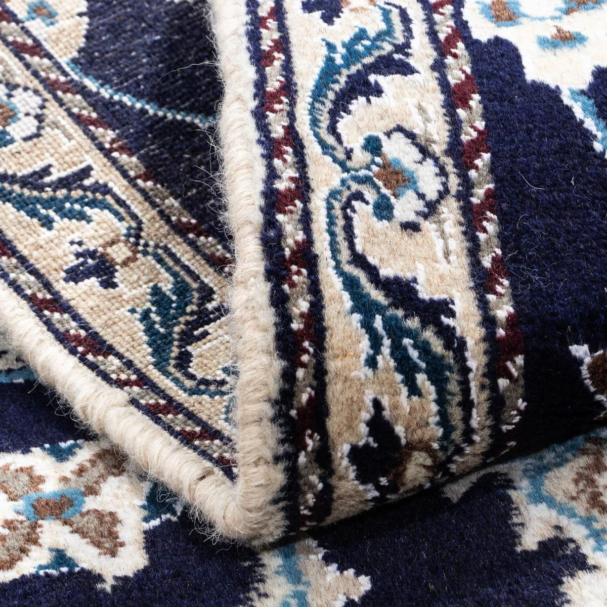 Tapis persan - Nain - 138 x 68 cm - bleu foncé