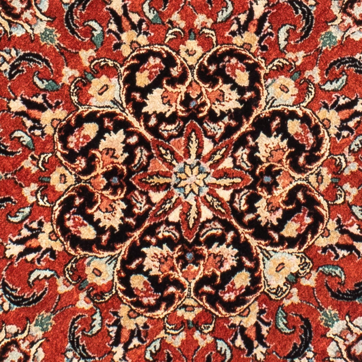 Tapis persan - Bidjar ronde  - 127 x 127 cm - rouge foncé