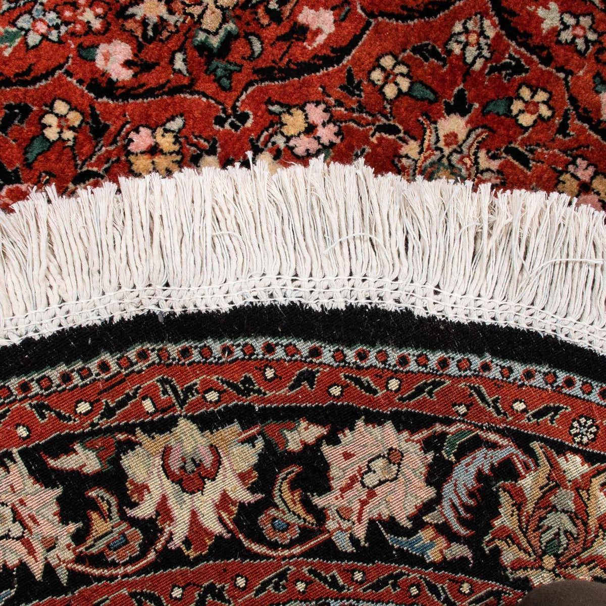 Tapis persan - Bidjar ronde  - 127 x 127 cm - rouge foncé