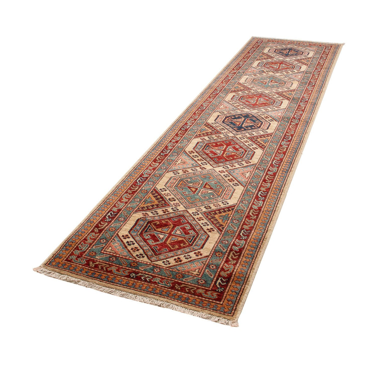 Tapis de couloir Tapis Ziegler - Kazak - 309 x 74 cm - multicolore