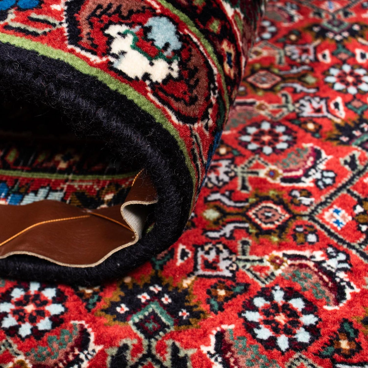 Tapis persan - Bidjar carré  - 203 x 196 cm - rouge foncé