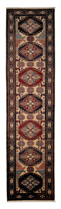 Tapis de couloir Tapis Ziegler - Kazak - 305 x 76 cm - bleu foncé
