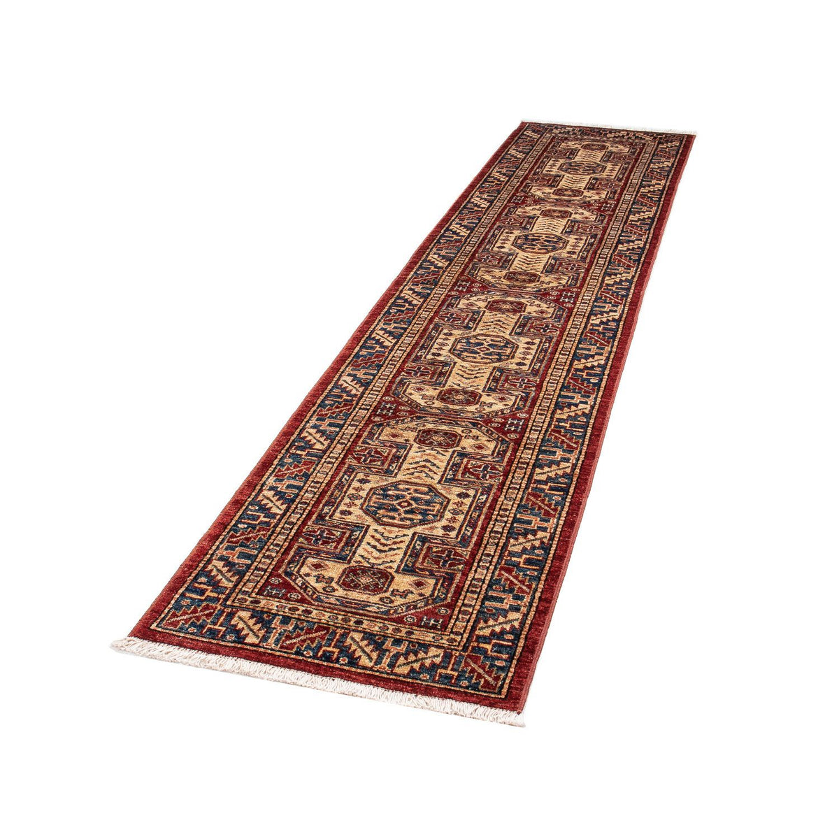 Tapis de couloir Tapis Ziegler - Kazak - 281 x 62 cm - rouge foncé