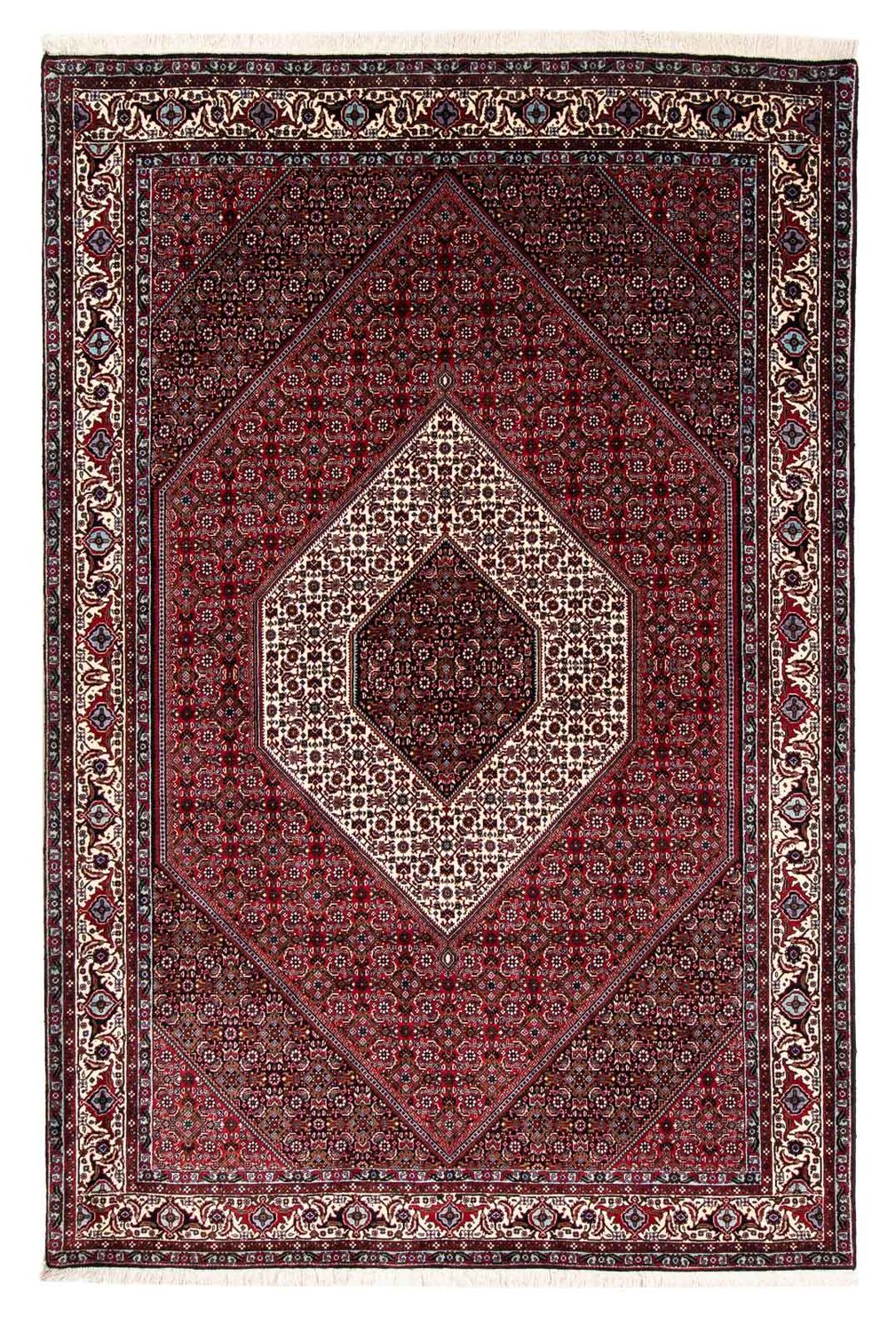 Tapis persan - Bidjar - 257 x 173 cm - rouge foncé