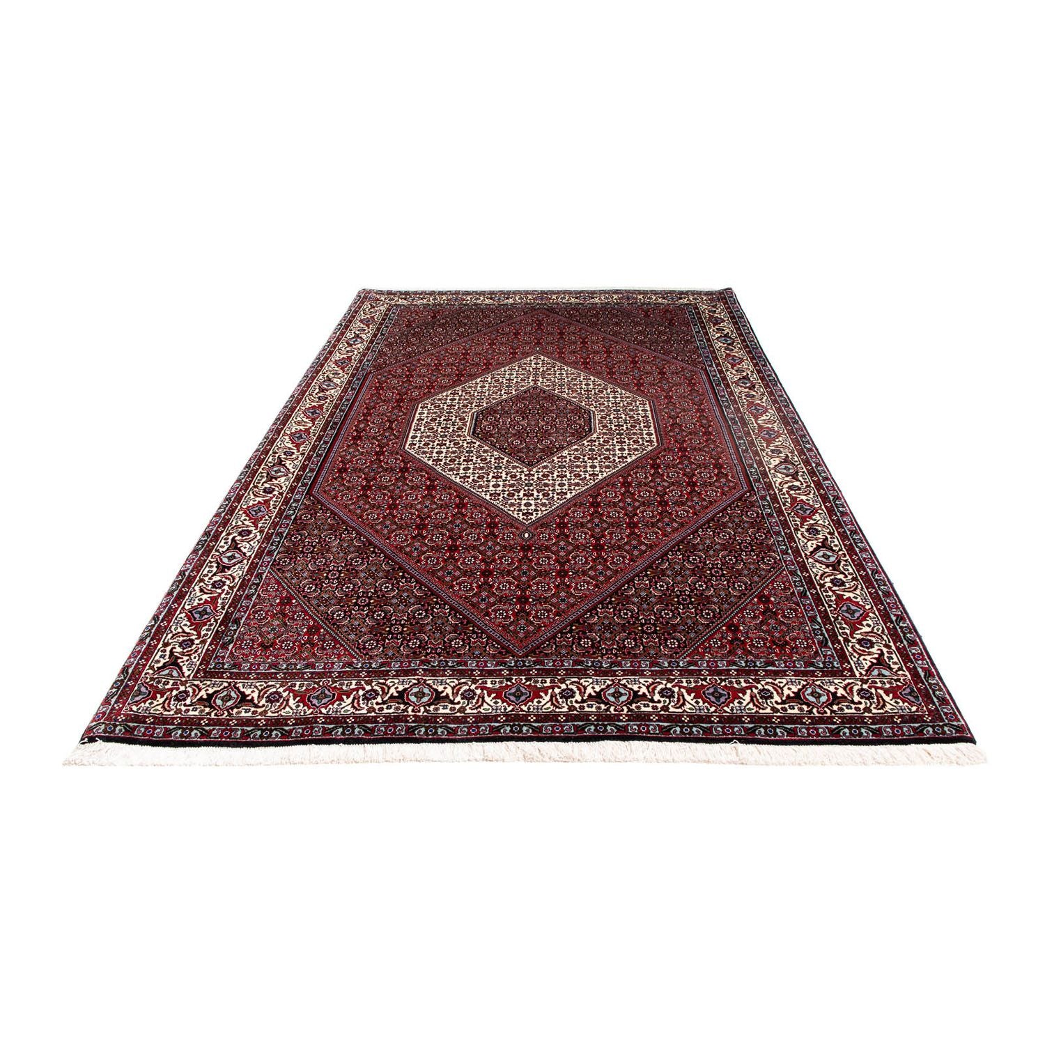 Tapis persan - Bidjar - 257 x 173 cm - rouge foncé