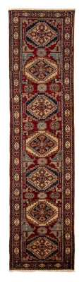 Tapis de couloir Tapis Ziegler - Kazak - 302 x 77 cm - rouge foncé
