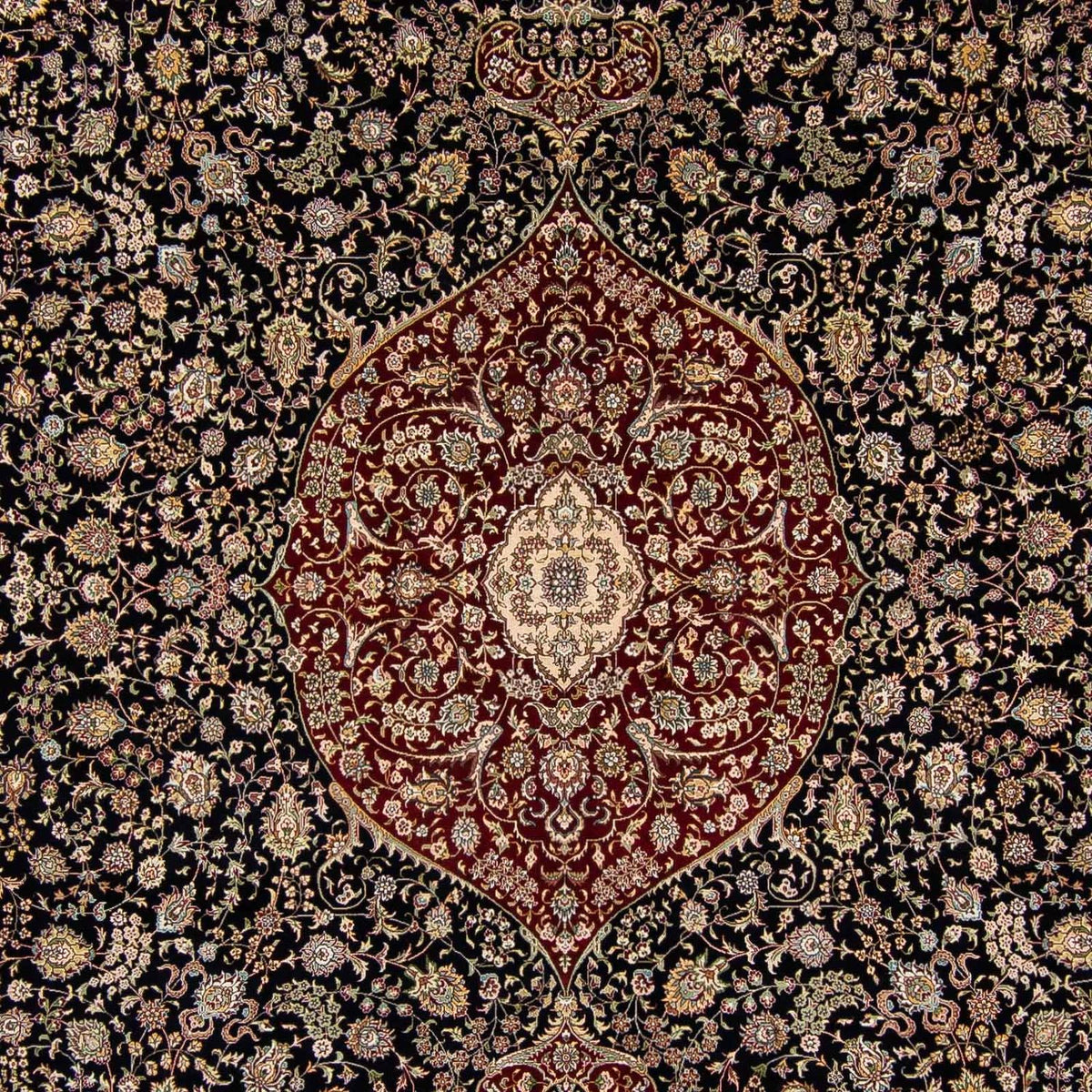 Tapis oriental - Hereke - 370 x 276 cm - rouge foncé