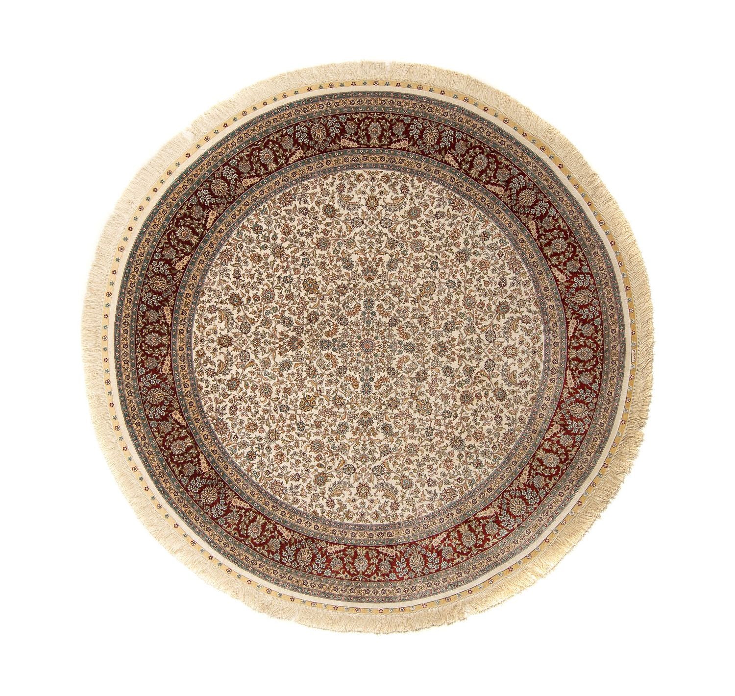 Tapis oriental - Hereke ronde  - 185 x 185 cm - beige