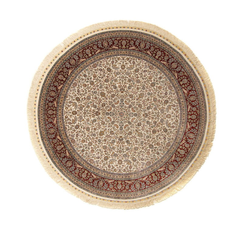 Tapis oriental - Hereke ronde  - 185 x 185 cm - beige