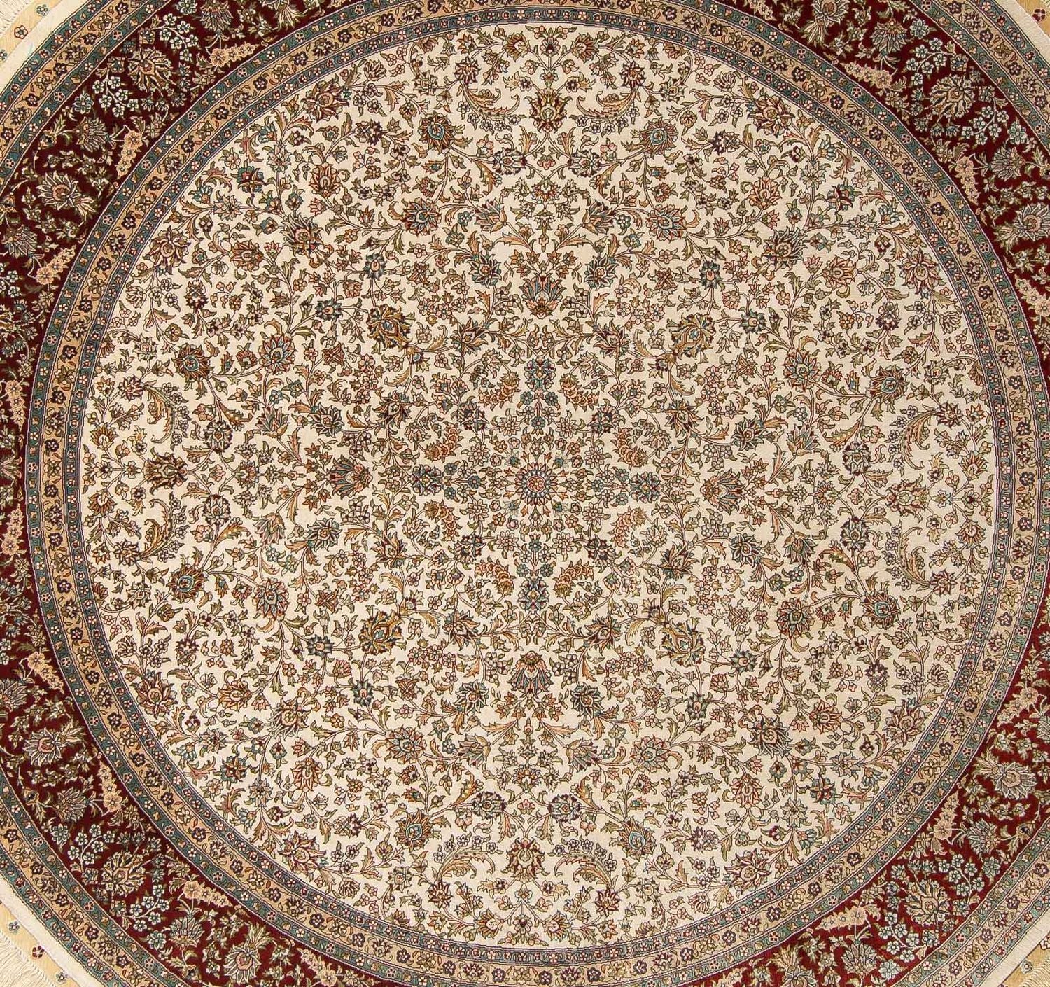 Tapis oriental - Hereke ronde  - 185 x 185 cm - beige