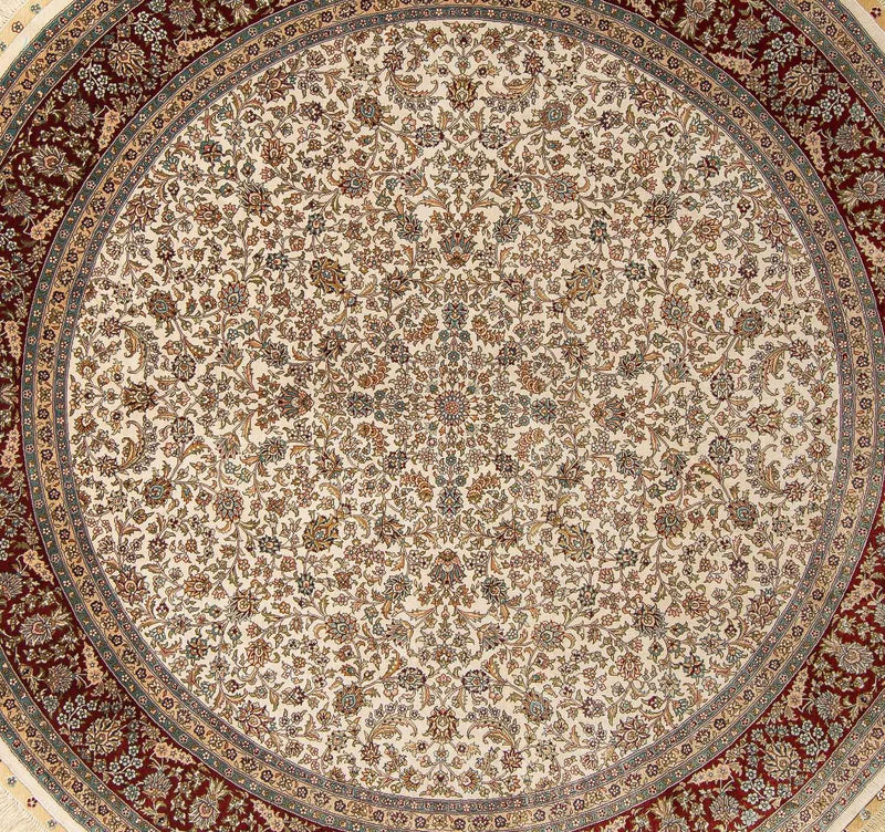 Tapis oriental - Hereke ronde  - 185 x 185 cm - beige