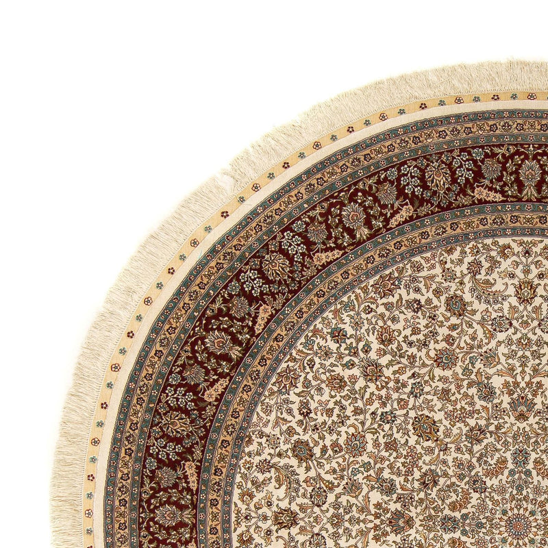 Tapis oriental - Hereke ronde  - 185 x 185 cm - beige