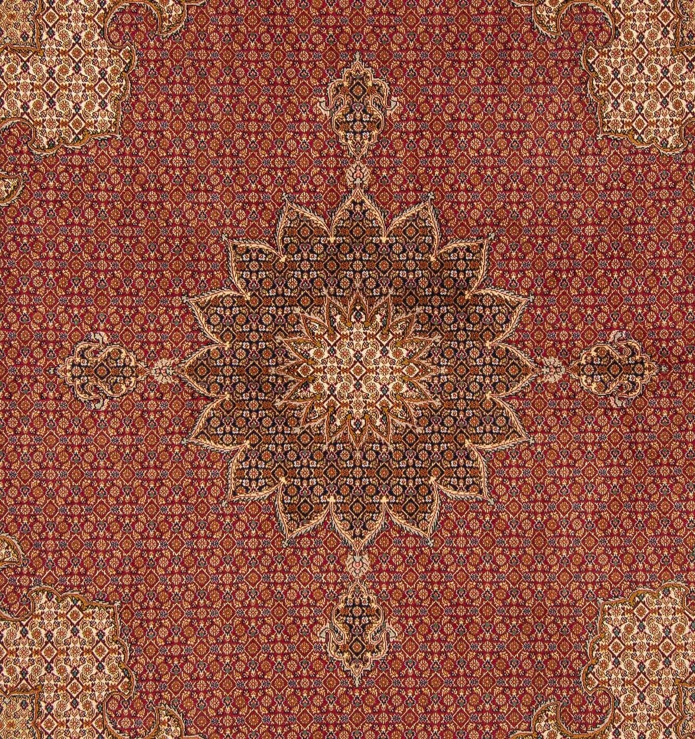 Tapis persan - Tabriz carré  - 204 x 201 cm - rouge foncé
