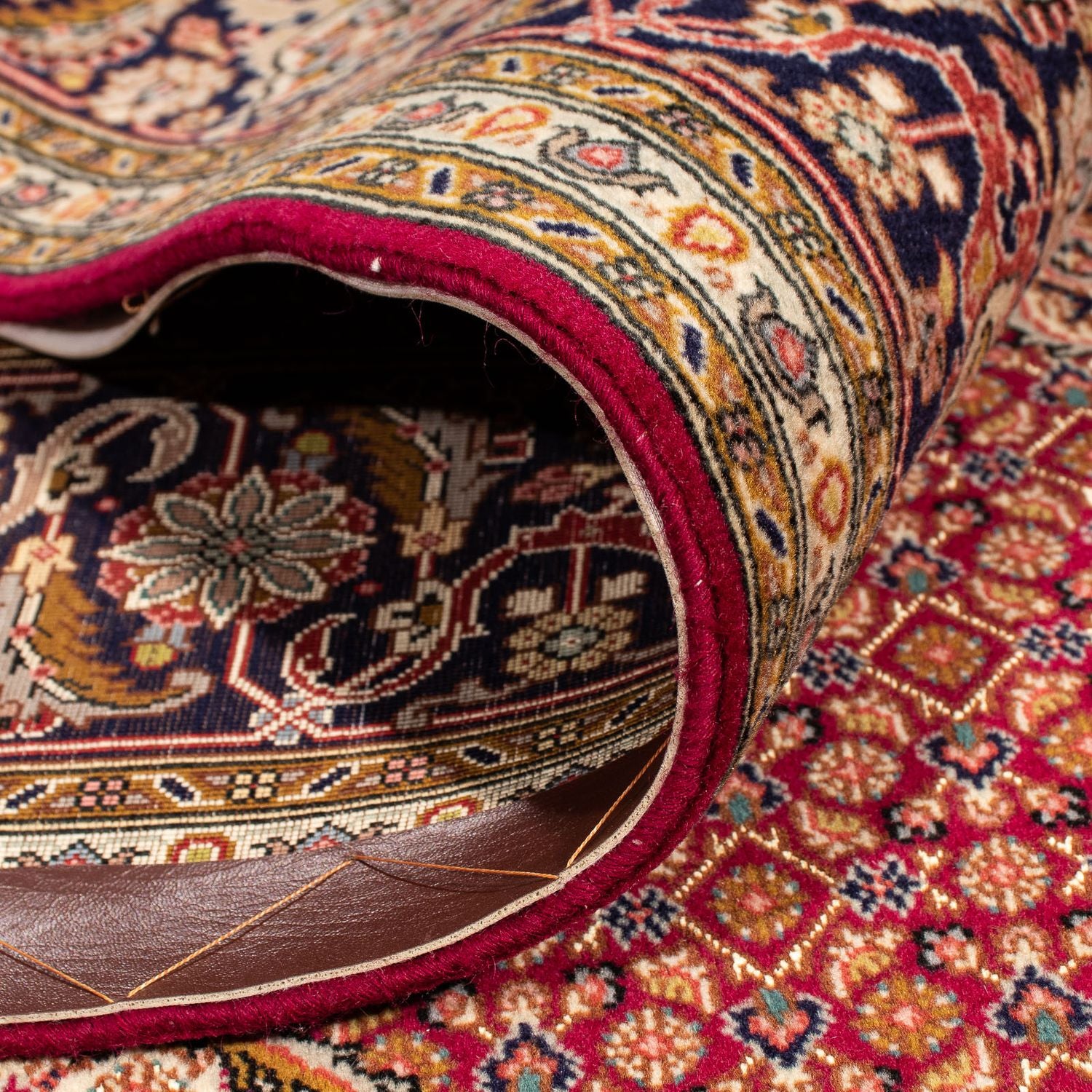 Tapis persan - Tabriz carré  - 204 x 201 cm - rouge foncé