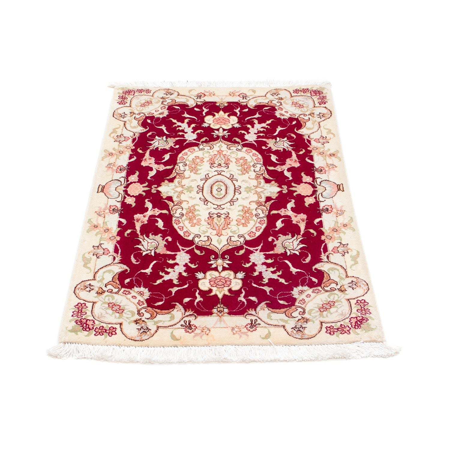 Tapis persan - Tabriz - Royal - 98 x 58 cm - rouge foncé