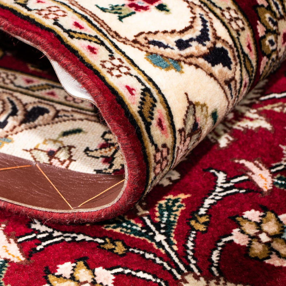 Tapis de couloir Tapis persan - Tabriz - Royal - 295 x 77 cm - rouge foncé