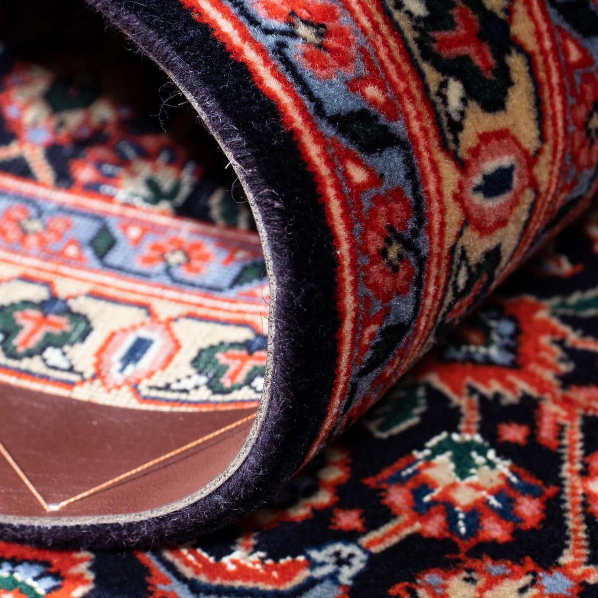 Tapis de couloir Tapis persan - Tabriz - 201 x 64 cm - rouille