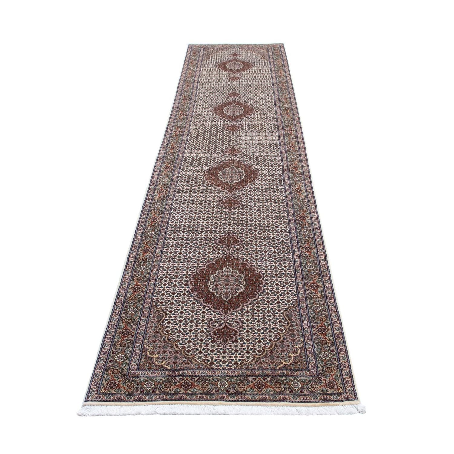 Tapis de couloir Tapis persan - Tabriz - 405 x 83 cm - multicolore
