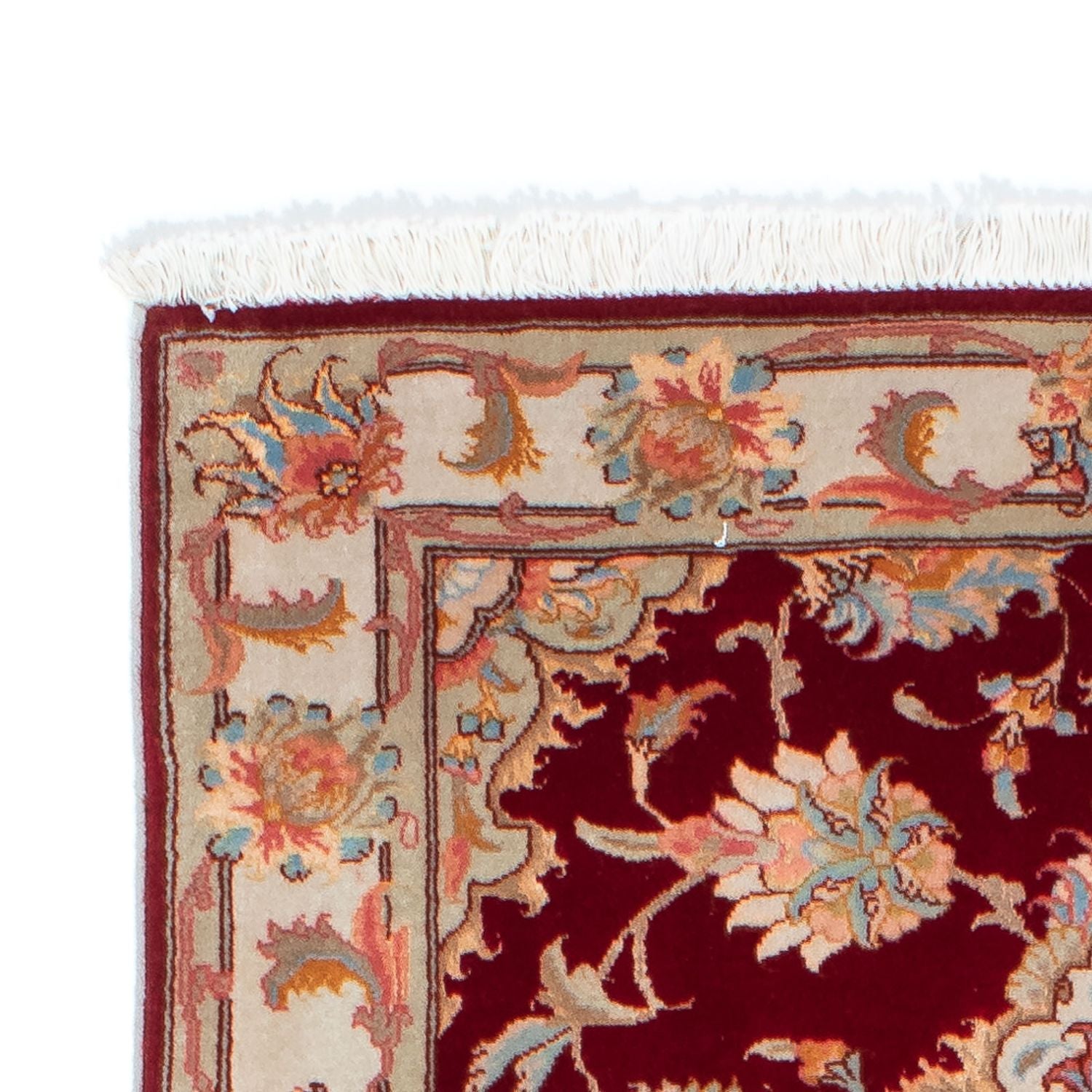 Tapis de couloir Tapis persan - Tabriz - Royal - 208 x 80 cm - rouge foncé