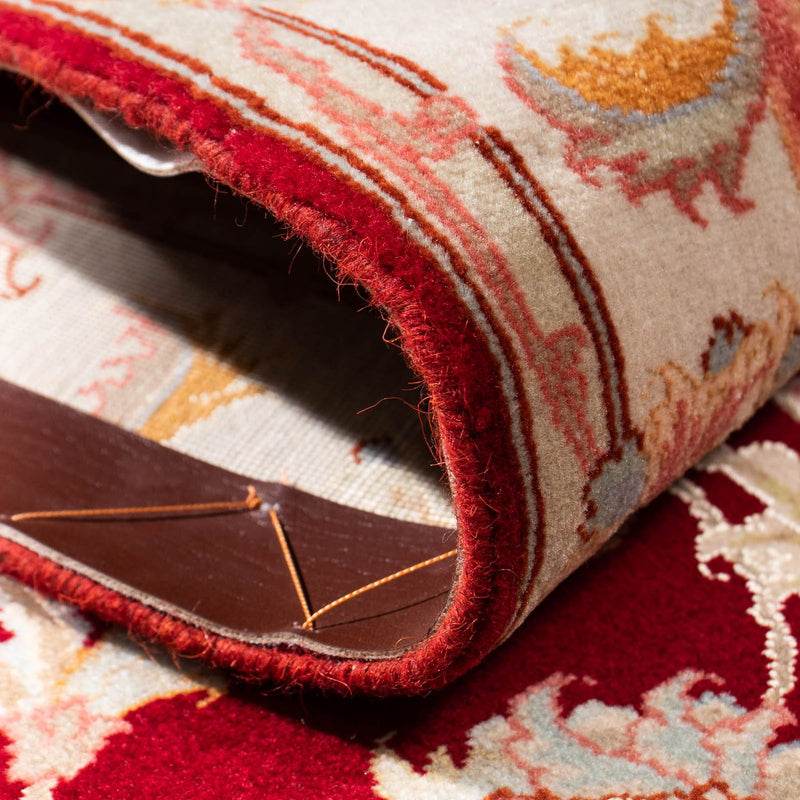 Tapis de couloir Tapis persan - Tabriz - Royal - 208 x 80 cm - rouge foncé