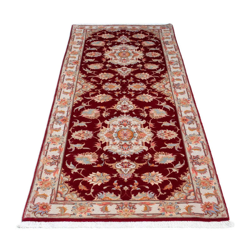 Tapis de couloir Tapis persan - Tabriz - Royal - 208 x 80 cm - rouge foncé