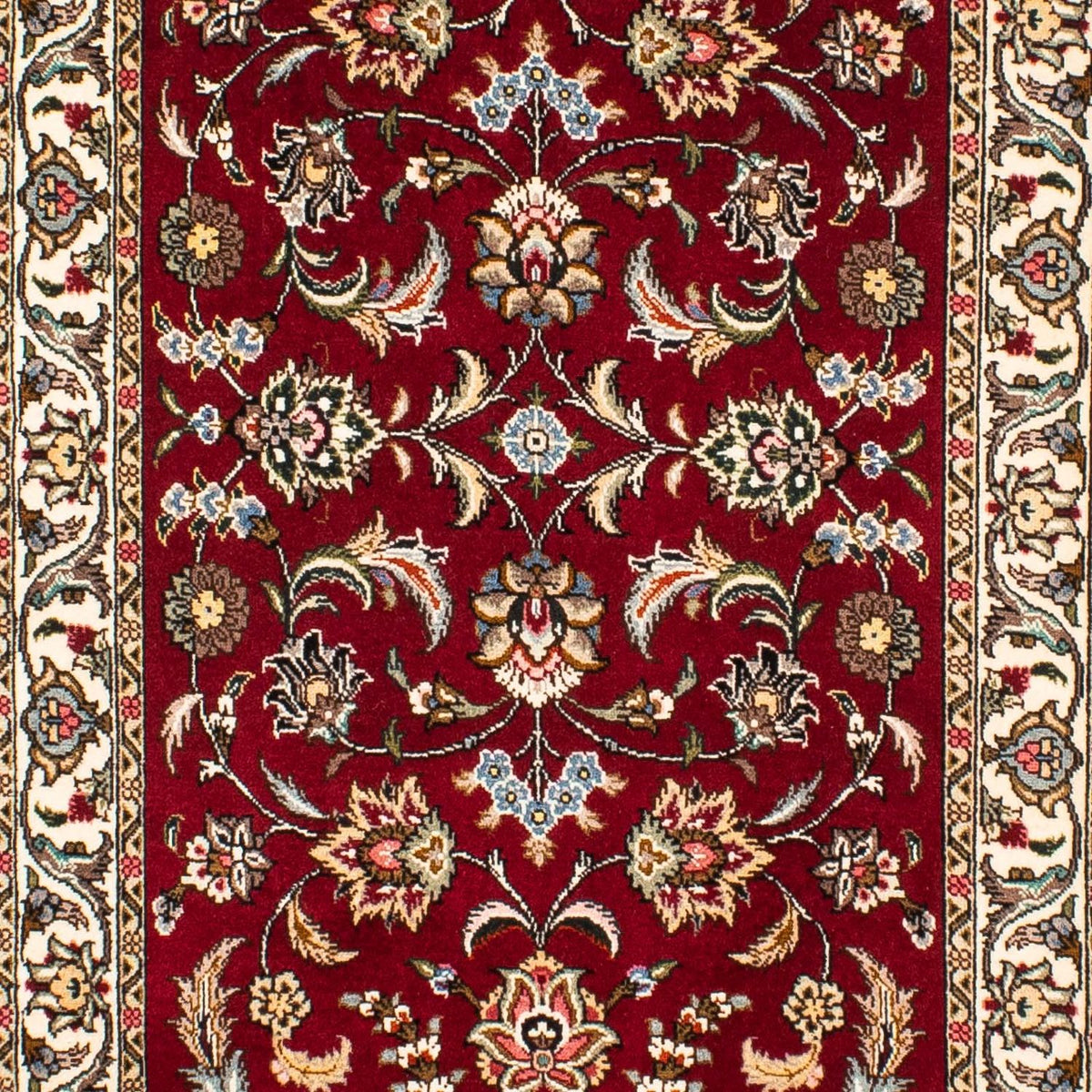 Tapis de couloir Tapis persan - Tabriz - Royal - 312 x 77 cm - rouge foncé