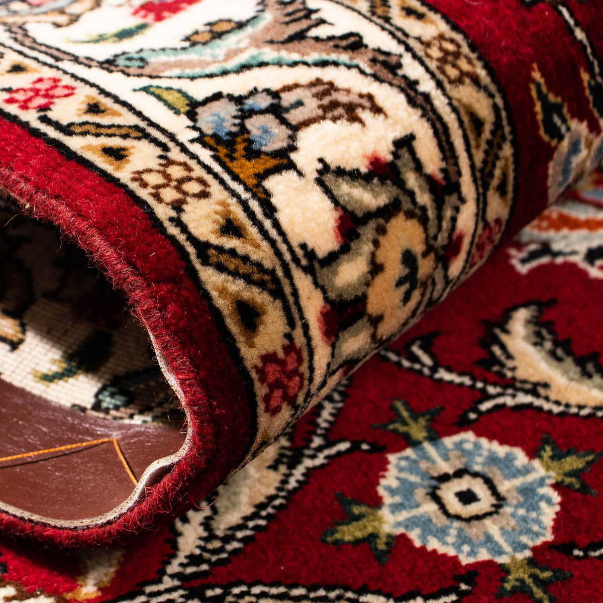 Tapis de couloir Tapis persan - Tabriz - Royal - 312 x 77 cm - rouge foncé