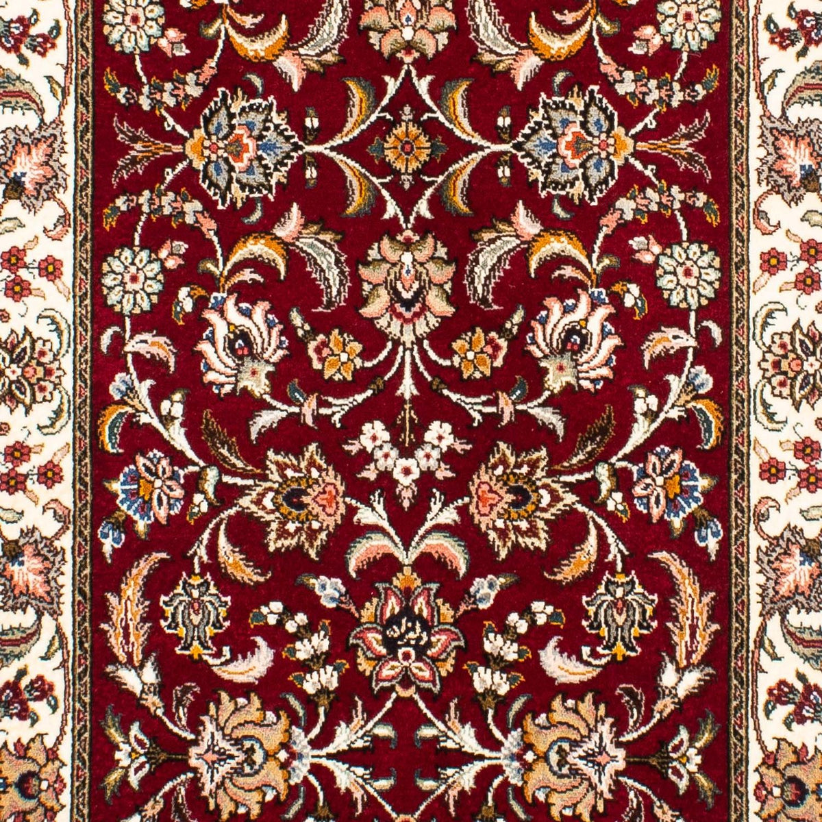 Tapis de couloir Tapis persan - Tabriz - Royal - 322 x 85 cm - rouge foncé