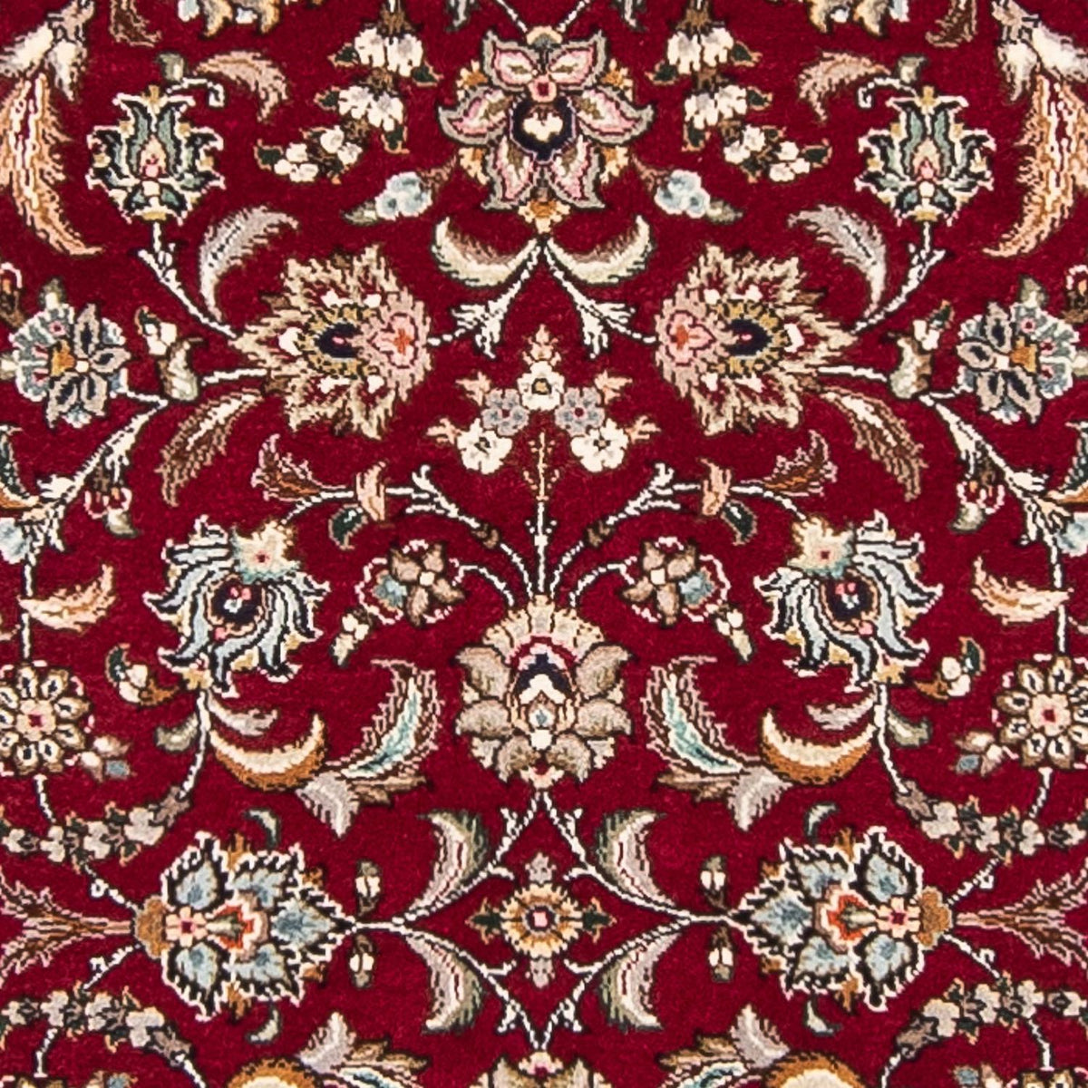 Tapis de couloir Tapis persan - Tabriz - Royal - 390 x 87 cm - rouge foncé