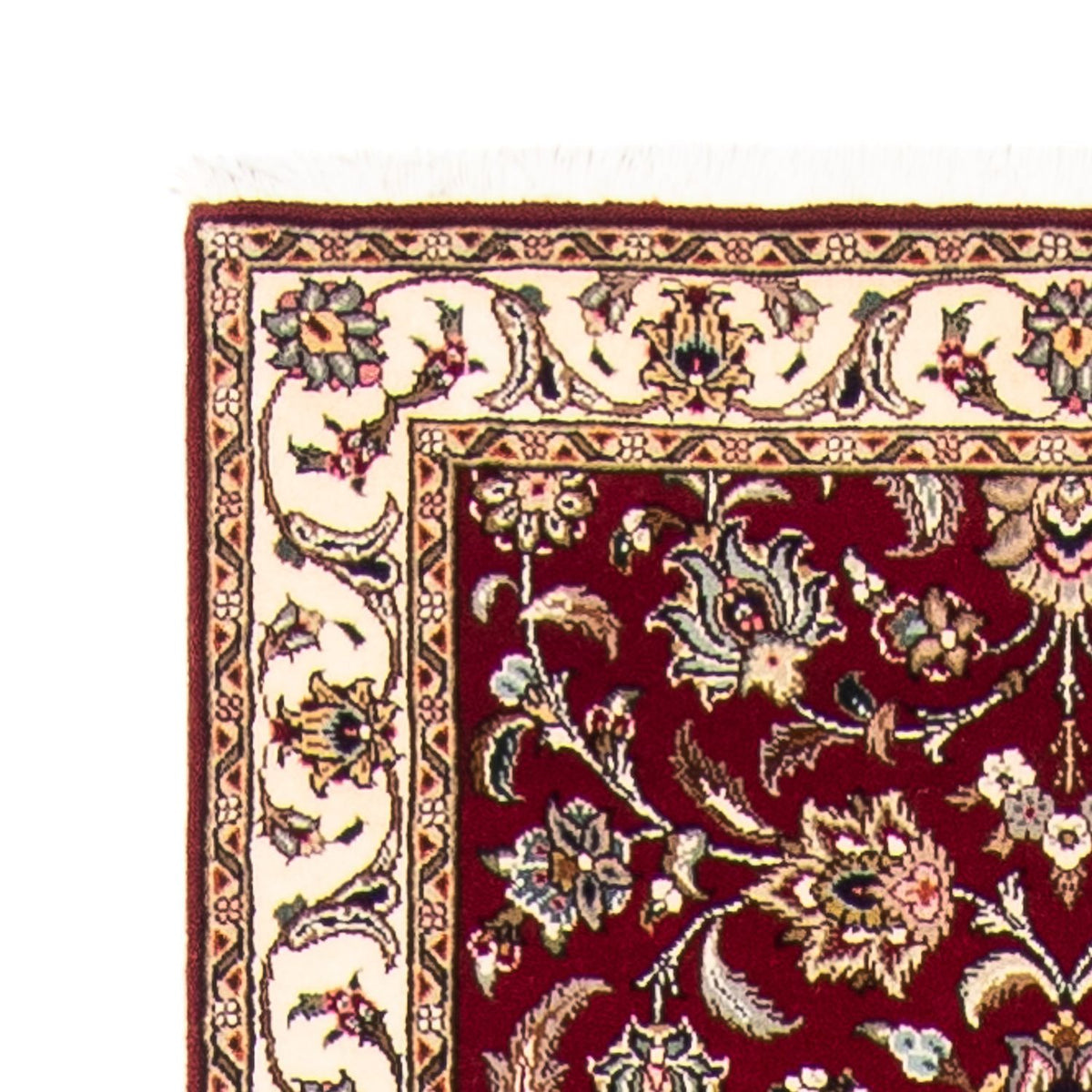 Tapis de couloir Tapis persan - Tabriz - Royal - 390 x 87 cm - rouge foncé