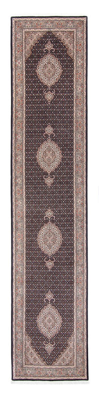 Tapis de couloir Tapis persan - Tabriz - Royal - 391 x 82 cm - bleu foncé