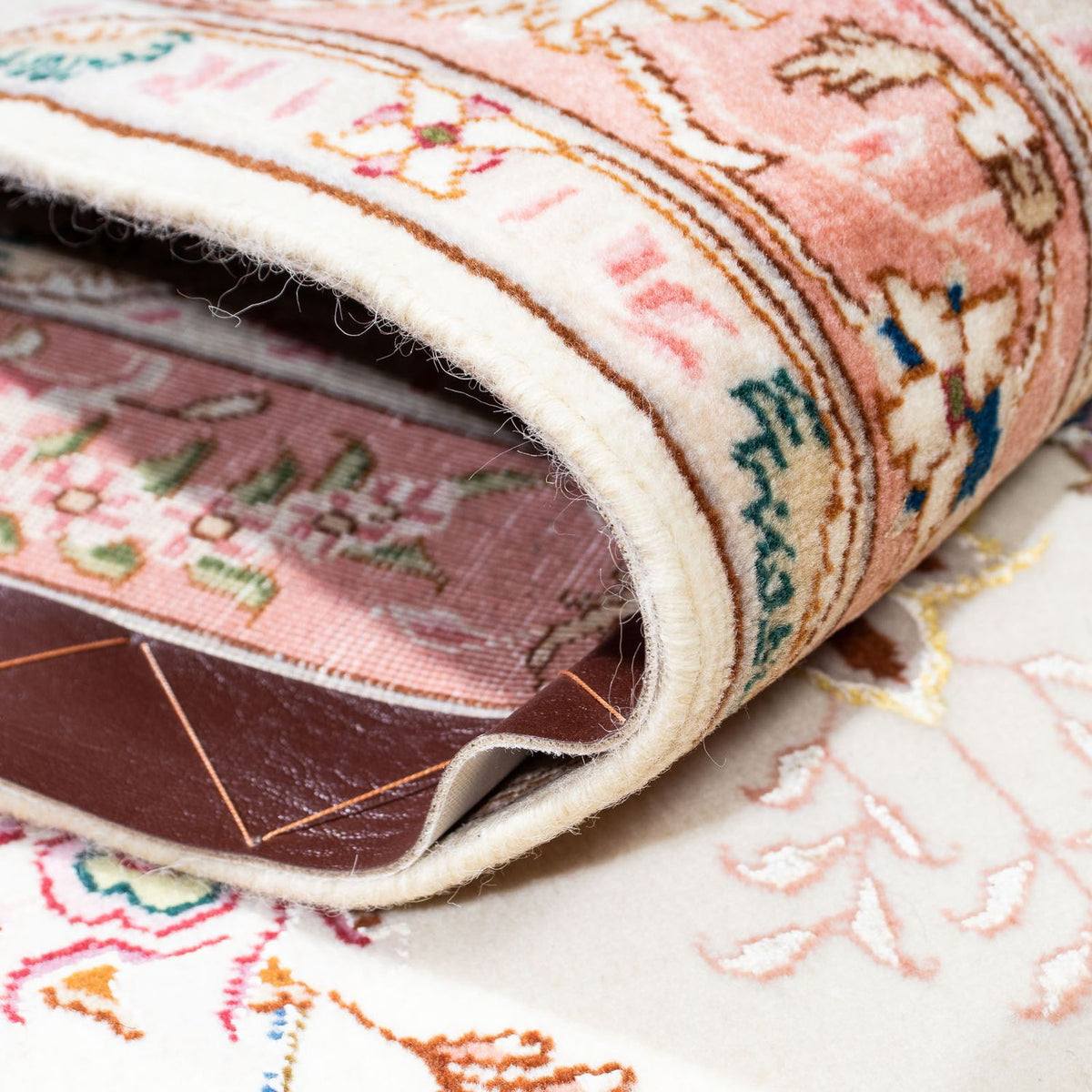 Tapis de couloir Tapis persan - Tabriz - Royal - 212 x 82 cm - beige