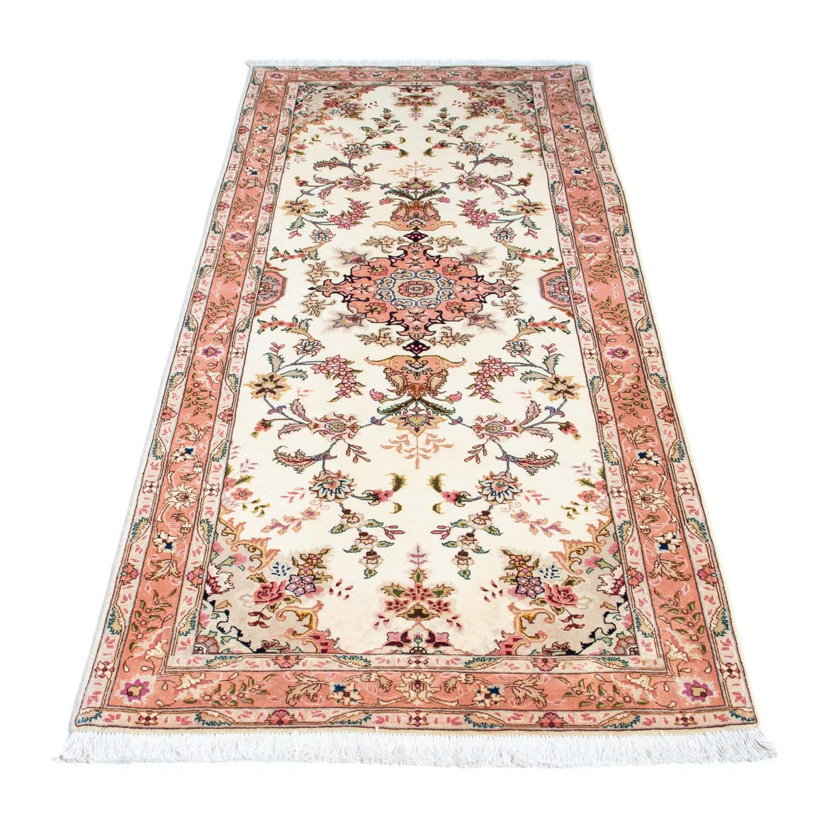 Tapis de couloir Tapis persan - Tabriz - Royal - 212 x 82 cm - beige