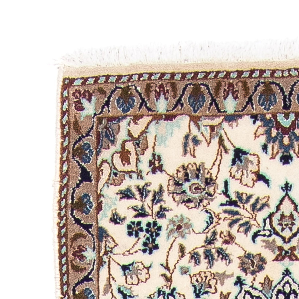 Tapis de couloir Tapis persan - Nain - 376 x 75 cm - beige