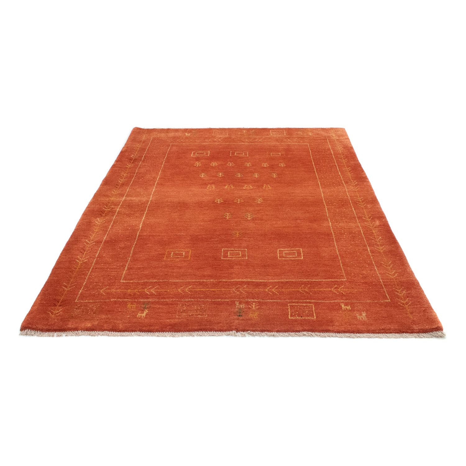 Tapis Gabbeh - Persan - 202 x 151 cm - rouille