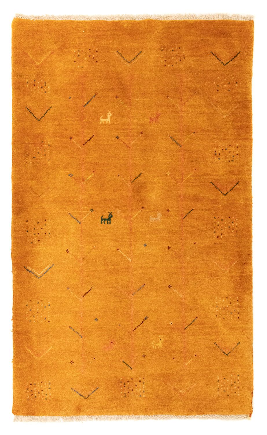 Tapis Gabbeh - Persan - 130 x 81 cm - or