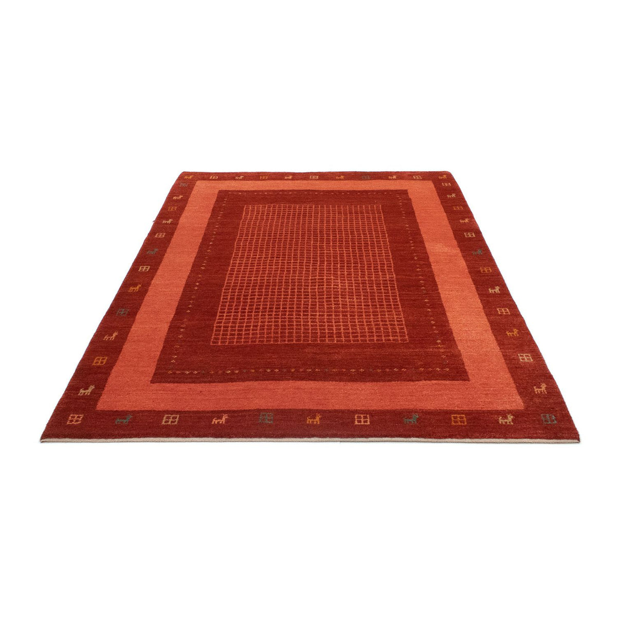 Tapis Gabbeh - Persan - 201 x 146 cm - rouge