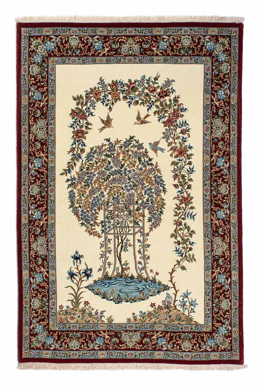Tapis persan - Ghom - 205 x 135 cm - beige