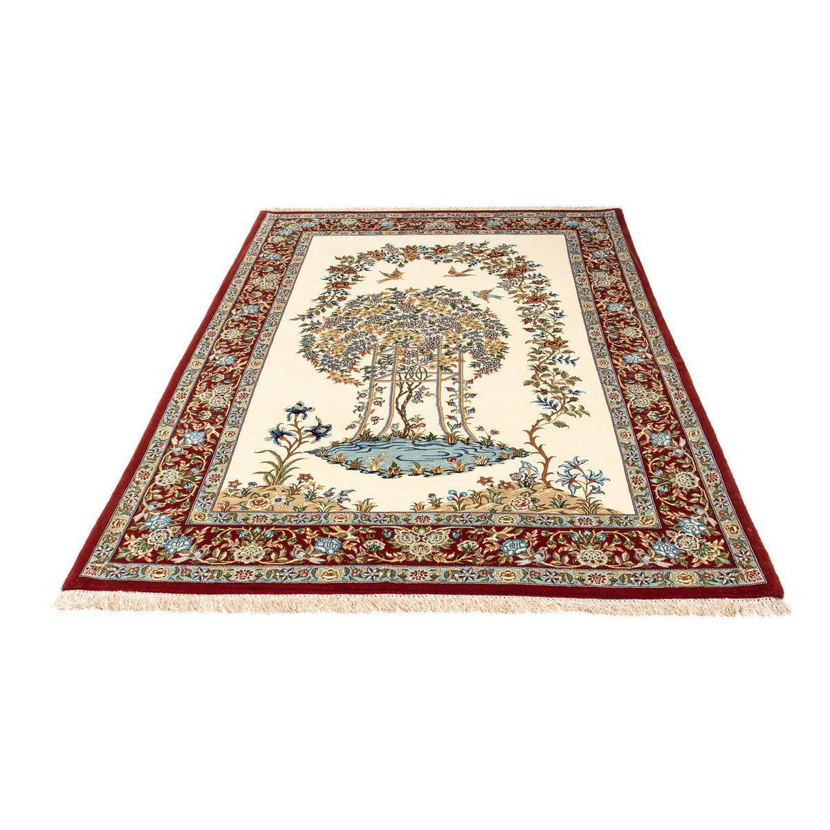 Tapis persan - Ghom - 205 x 135 cm - beige